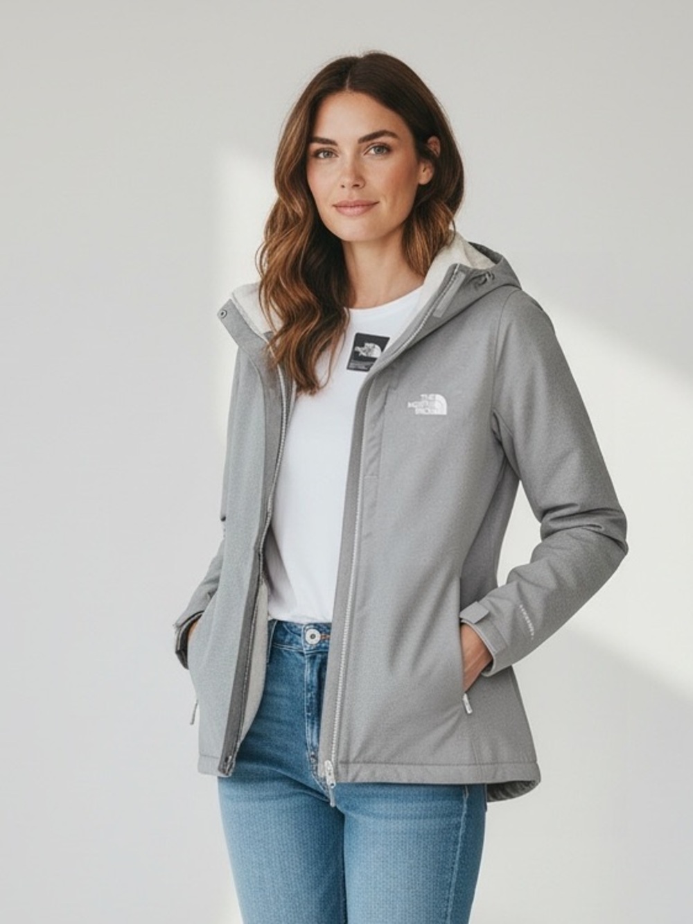 The North Face Inlux Grey
Insulated Fleece Lined
Removable Hood Jacket M